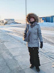 Naomi at Iditarod Finish Line