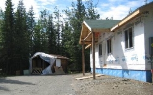 Side of Cabin under Construction